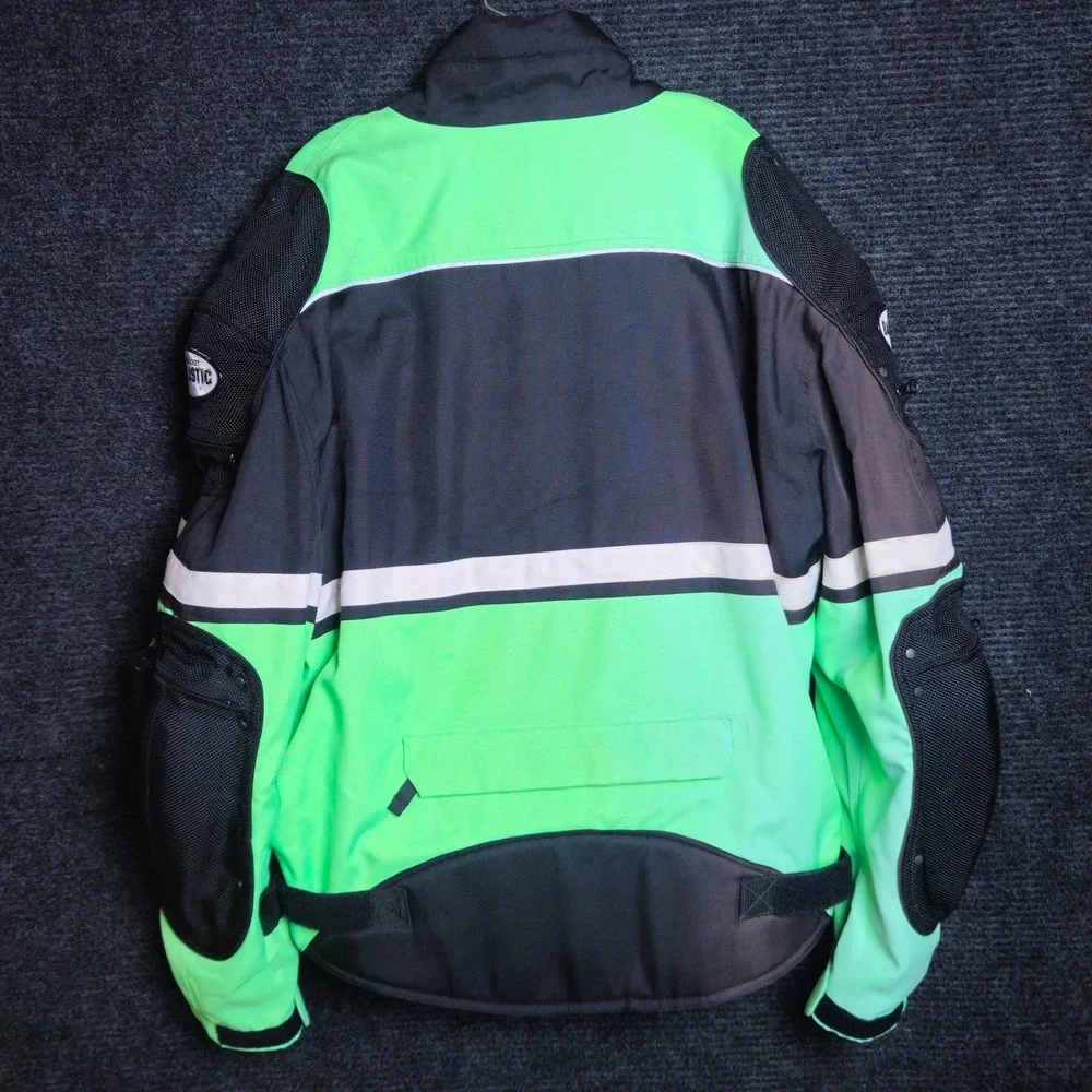 Joe Rocket Ballistic Series Motorcycle Jacket Green Black Mens XL w/Padded Armor
